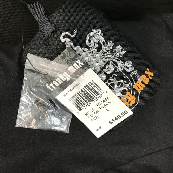 Franky Max Black Studded Grunge Blazer Jacket XL - Picture 5 of 6